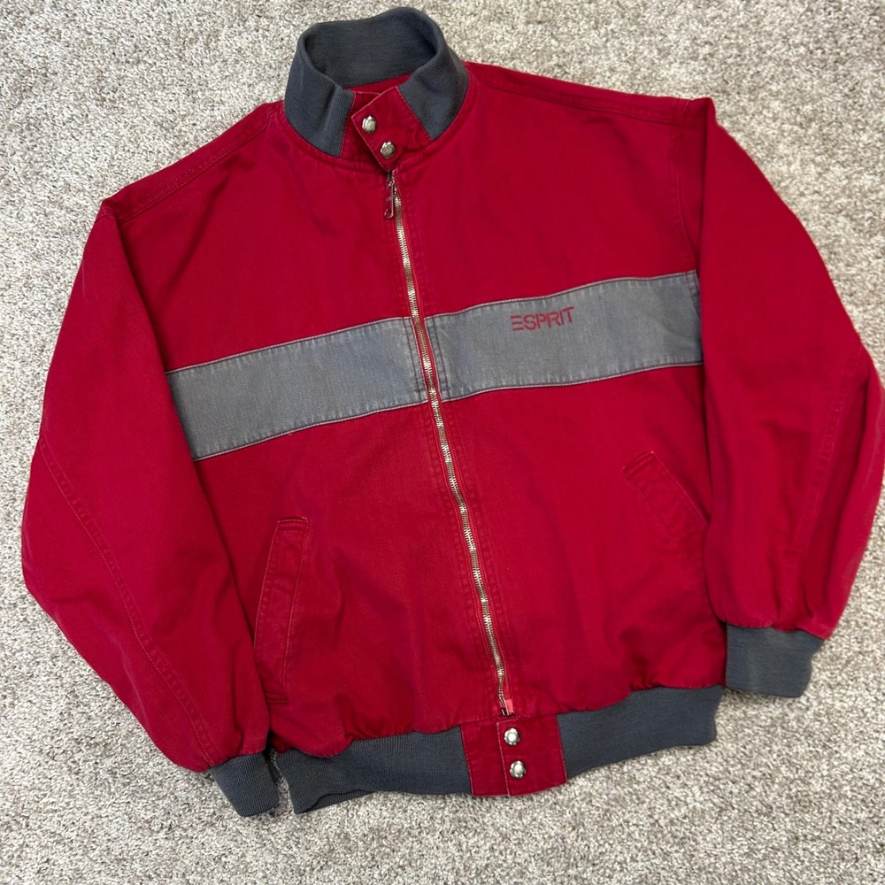 Vintage Esprit Sport Jacket Men Size Medium Bomber Full Zip 90s‎ Cotton